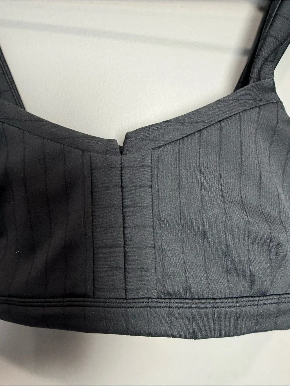 Alo‎ Yoga Pinstripe Jacquard Captivate Sports Bra Black Size Small
